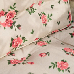 Dibor Set Of 2 Vintage Rose Summer Outdoor Garden Chair Seat Pad Cushions - thumbnail 4