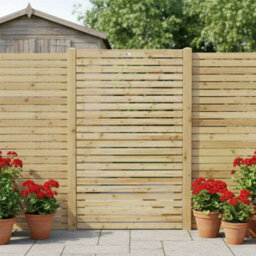 Premier Garden Supplies Slatted Garden Gate Roma Range H.5Ft X W.3Ft Fully Framed Wooden Pressure Treated Decorative Venetian Timber Garden Door - thumbnail 2