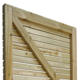 Premier Garden Supplies Slatted Garden Gate Roma Range H.5Ft X W.3Ft Fully Framed Wooden Pressure Treated Decorative Venetian Timber Garden Door - thumbnail 9