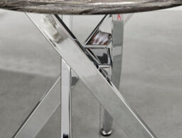 Furniturebox Uk Novara Round Side Table With Grey Glass Marble Effect Top And Silver Legs - thumbnail 4