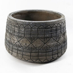 Leaf Large Grey Gliese Embossed Planter 22Cm X 37Cm