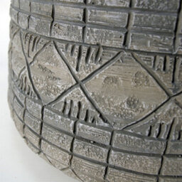 Leaf Large Grey Gliese Embossed Planter 22Cm X 37Cm - thumbnail 5