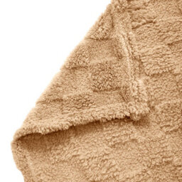 Thehotsale Warm Fluffy Comfortable Coral Fleece Waffle Checkered Reversible Throw Blanket Light Brown 100Cm W X 150Cm D - thumbnail 7