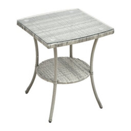 Living And Home 3-Piece Pe Rattan Garden Furniture Bistro Set, 2 Seat Rattan Garden Table & Chair, Grey - thumbnail 8