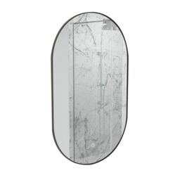 Sensio Nebula Matt Black Oval Wall-Mounted Bathroom Illuminated Modern Illuminated Mirror (H)80Cm (W)50Cm - thumbnail 2