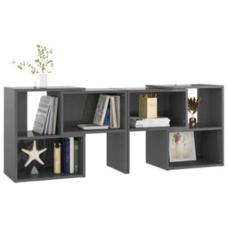 Berkfield Classic Tv Cabinet High Gloss Grey 104X30X52 Cm Engineered Wood - thumbnail 5