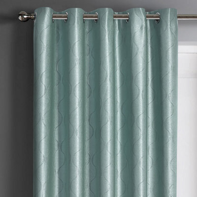 Velosso Evisa Thermal Dimout Ready Made Eyelet Curtains - Duck Egg
