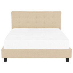 Beliani Bed Fabric La Rochelle 180 X 200 Cm (Eu Super King) Beige - thumbnail 4