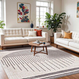 Livabliss Fossay Shaggy-Washable Beige Brown Green Grey Global High Pile Living Bedroom Rug 120 X 170 Cm Easy Care, Non Shedding - thumbnail 2