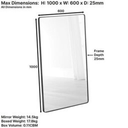 The Furniture Market Chic Medium Rectangle Black Framed Metal Wall Mirror 100Cm X 60Cm - thumbnail 9