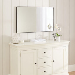 The Furniture Market Chic Medium Rectangle Black Framed Metal Wall Mirror 100Cm X 60Cm - thumbnail 3
