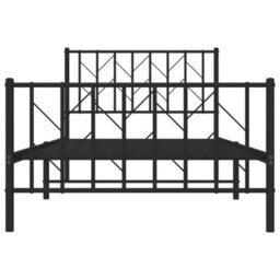 Berkfield Metal Bed Frame Without Mattress With Footboard Black 100X200Cm - thumbnail 5