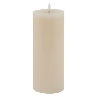 Luxe Collection Melt Effect 3.5X9 Taupe Led Wax Candle - image 1
