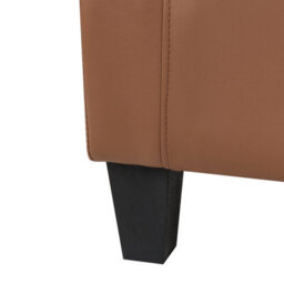 Wyld And Coco Retro Brown Faux Leather Tub Armchair, Low Back, Compact Club Chair - thumbnail 8