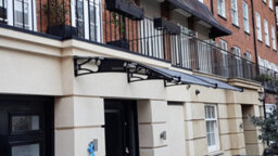 Canofix UK Canofix Door Canopy Pc 1500 Width X 1500 Projection (Black Bracket - Clear Sheet) - thumbnail 3