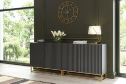 Ripple Duo Sideboard 200Cm Dark Grey Fluted Design - Creative Furniture - thumbnail 5