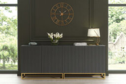 Ripple Duo Sideboard 200Cm Dark Grey Fluted Design - Creative Furniture - thumbnail 7