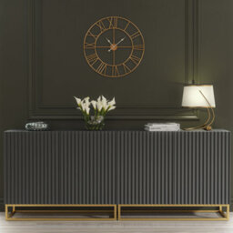 Ripple Duo Sideboard 200Cm Dark Grey Fluted Design - Creative Furniture - thumbnail 2