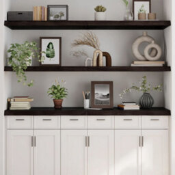 Berkfield Wall Shelf Dark Brown 180X50X(2-6) Cm Treated Solid Wood Oak