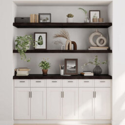 Berkfield Wall Shelf Dark Brown 180X50X(2-6) Cm Treated Solid Wood Oak - thumbnail 3