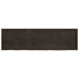 Berkfield Wall Shelf Dark Brown 180X50X(2-6) Cm Treated Solid Wood Oak - thumbnail 5