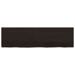Berkfield Wall Shelf Dark Brown 180X50X(2-6) Cm Treated Solid Wood Oak - thumbnail 4