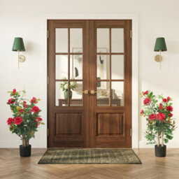 Homcom Artificial Rose Tree Set Of 2 With 344 Silk Leaves & 17 Flowers, Red