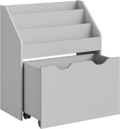 Songmics Kids's Bookshelf, Toy Shelf, Children's Shelf, With 3 Compartments, Storage Box On Wheels, Multifunctional, Dove Grey - thumbnail 7