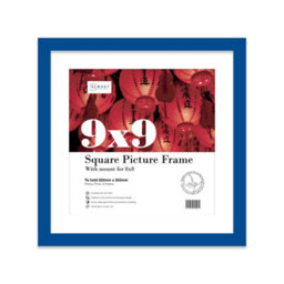 "9X9"" Blue Picture Frame - 9X9"" Square Frame With 8X8"" Mount For 9X9""/8X8"" Pictures Art Deco Style Room Decor, 1 Pack" - thumbnail 1