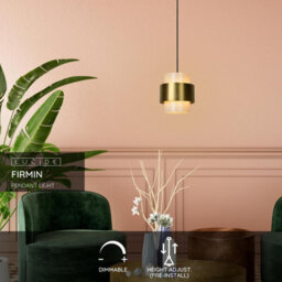 Lucide Firmin Classic Pendant Light 20Cm - 1Xe27 - Matt Gold, Brass - thumbnail 2