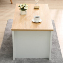 Furniturehmd Rectangular Simple Coffee Table Wooden Side Table Tea Table With Lower Storage Shelf For Living Room,office - thumbnail 6