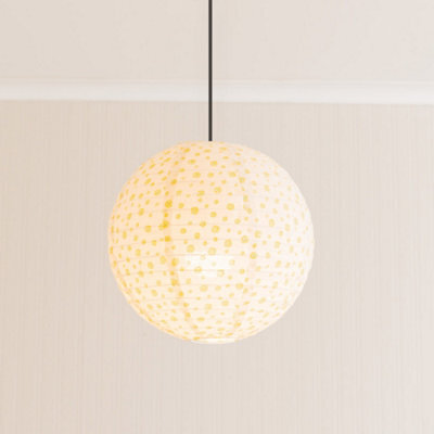 Valuelights Annie Ditsy Floral Natural Fabric Globe Ball Ceiling Lamp Shade (D)29Cm - image 1