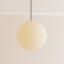 Valuelights Annie Ditsy Floral Natural Fabric Globe Ball Ceiling Lamp Shade (D)29Cm - thumbnail 2