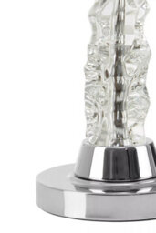 Orsina Contemporary Chrome Table Lamp With Palm Tree Base, Luxe Metal Table Lamp With White Fabric Shade - thumbnail 4