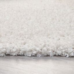 Cream Plain Shaggy Rug, Anti-Shed Modern Rug, Handmade Cream Rug For Bedroom, Living Room, & Dining Room-110Cm X 160Cm - thumbnail 3
