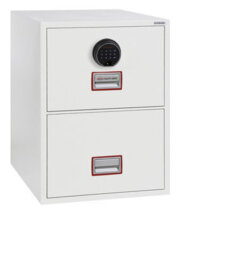 Phoenix Safe Company Phoenix World Class Vertical Fire File Fs2272F 2 Drawer Filing Cabinet With Fingerprint Lock - thumbnail 1
