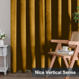 Aspire Homeware Ochre Blackout Velvet Curtain Thermal Insulated Eyelet Window Curtain Pair (W)168Cm X (D)137Cm - thumbnail 8