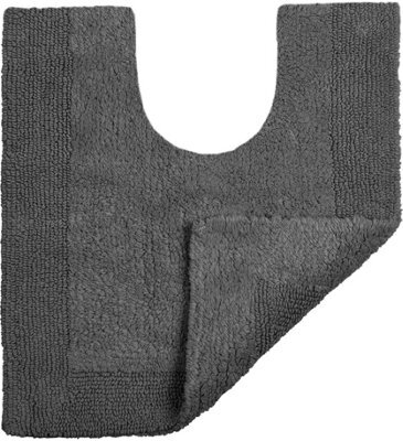 Allure Bath Fashions Elegance Reversible Heavyweight Pedestal Mat - Charcoal Grey - image 1