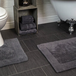 Allure Bath Fashions Elegance Reversible Heavyweight Pedestal Mat - Charcoal Grey - thumbnail 3