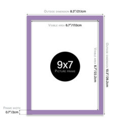 9X7 Purple Picture Frame (17.8 X 22.9Cm) Poster, Photo, Artwork, Gallery Wall Or Print - thumbnail 3