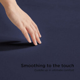 Ameha Plain Microfiber Fitted Sheet 25Cm Deep Pocket- Hypoallergenic Easy Care Navy Fitted Sheets Uk Double Bedsheet (137X191Cm) - thumbnail 2