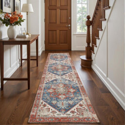 Decoranddecor Hallway Runners, Washable Rugs, Carpet Runner Rug, 60X240Cm, Non-Slip, Pet Friendly, Traditional Rug - Mirela - thumbnail 4