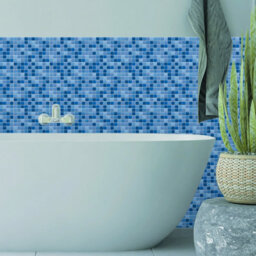 Walplus Classic Blue Mini Mosaic Peel And Stick Wall Tiles Stickers - 96Pcs Adhesive Stick On Tiles For Kitchen 15X15Cm (6In) - thumbnail 5
