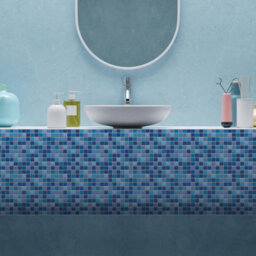 Walplus Classic Blue Mini Mosaic Peel And Stick Wall Tiles Stickers - 96Pcs Adhesive Stick On Tiles For Kitchen 15X15Cm (6In) - thumbnail 3