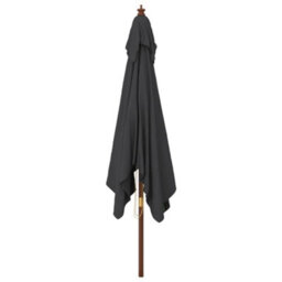 Walplus Garden Parasol With Wooden Pole Black 300X300X273 Cm - thumbnail 4