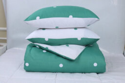 Ameha Print Duvet Cover 2 Piece Set Green & White Dotted Pattern Anti Allergic Microfiber Single (135X200Cm) - thumbnail 6