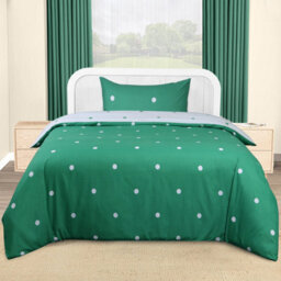 Ameha Print Duvet Cover 2 Piece Set Green & White Dotted Pattern Anti Allergic Microfiber Single (135X200Cm) - thumbnail 8