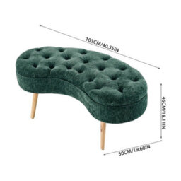 Green Window Bed End Stool Long Ottoman Bench Padded Seat Footstool - thumbnail 2