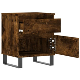 Berkfield Bedside Cabinets 2 Pcs Smoked Oak 40X35X50 Cm Engineered Wood - thumbnail 7