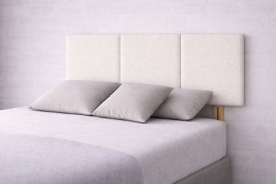 "Urban Textures - Elba Luxury 20"" High Boucle Fabric Upholstered Headboard - Ivory" - image 1